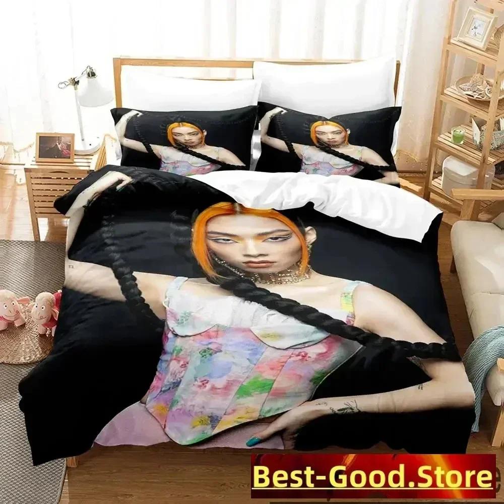 3D Print Rina Sawayama Singer Bedding Set Printed Bed Set With Pillowcase Bed Duvet Cover Soft Queen King Size Bedclothes Home