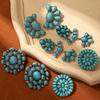 Vintage Bohemian Ethnic Style Earrings, High-End Sense Personalized Turquoise Earrings, Fashionable Exaggerated Ear Jewelry