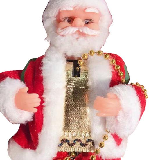 Santa Claus Musical Climbing Rope Electric Climbing Santa on Rope Climbs Up And Down Christmas Hanging Decoration for Xmas Tree Fireplace Home Decor
