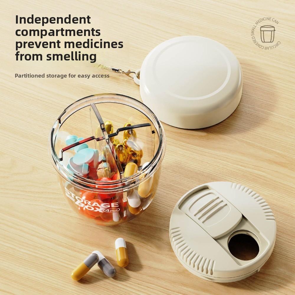 Plastic Medicine Container 4 Grids Pill Organizer Box New Sealed Pill Dispenser  for Vitamin