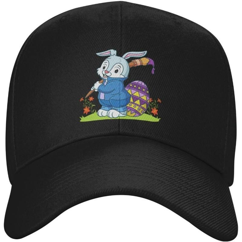 Easter Bunny Painting Egg Baseball Cap Classic Casual Polyester Adjustable Dad Hat for Adults