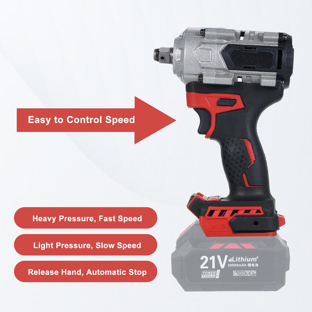 2 in 1 Cordless Impact Wrench Hammer 750Ft lbs (1000N.m) 21V 3000RPM Brushless Electric Impact Wrench with 2 Sockets