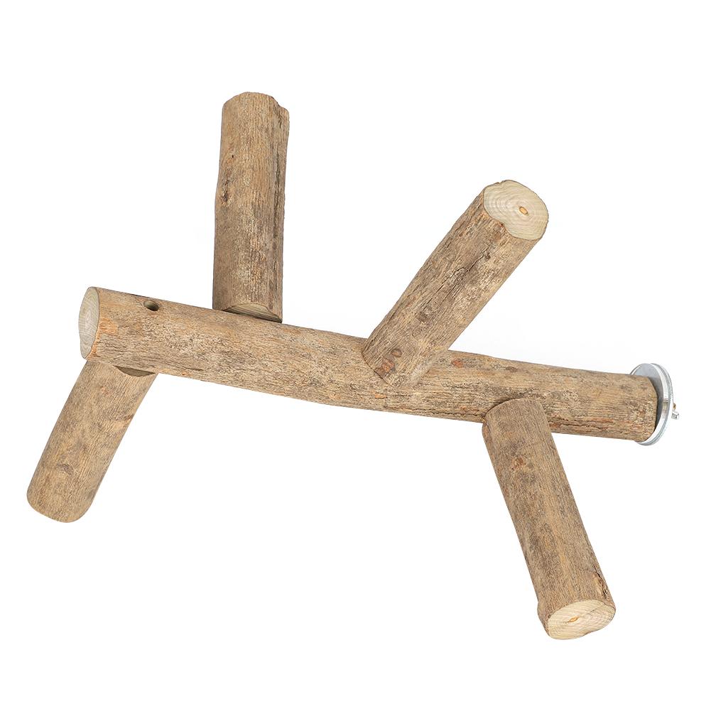 Wood Pet Parrot Perch Activity Standing Branches Toy Biting Playing Supply