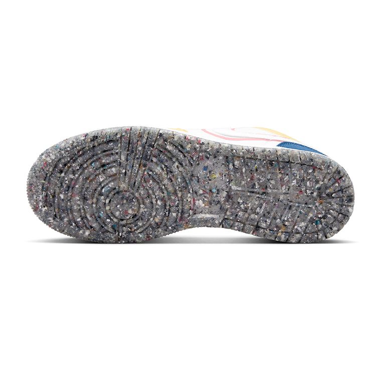 Air Jordan 1 Low SE GS Multi-Color Canvas Kids Sneakers White French-Blue Topaz-Gold DV1323-100