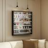 Wall-Mounted Display Case, 6 Adjustable Shelves, 2 Sliding Glass Doors, 80 x 9.5 x 83 cm