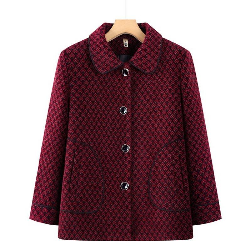 Winter Women's Woolen Jacket Thickened Warm Clothes Autumn and Winter Mink Fleece Sweater Old Lady