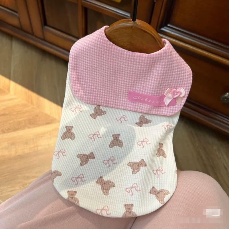 Pet dog vest cat loungewear cute princess style bow tie princess style small vest spring and autumn clothes