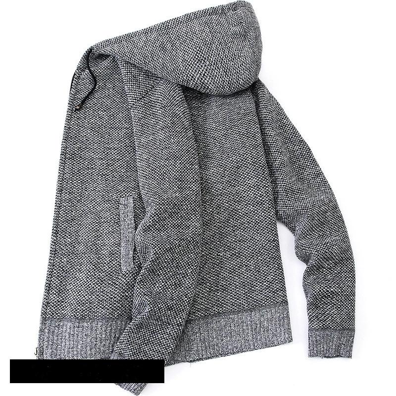 Knitwear Men's Loose Hooded Plus Velvet Thick Sweater Youth Fashion Casual Cardigan Jacket