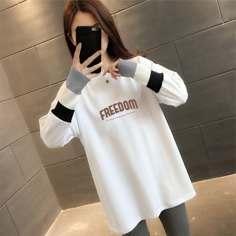 

Women s Pure Cotton Long Sleeve Knit Top, 2025 Slimming Chic Mid-Length for Spring & Autumn XL (recommended 125-140 jin)