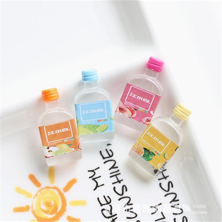 Miniature Resin Beverage Bottle Night Light Ornament for DIY Jewelry