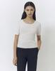 Giordano Ribbed U-Neck Short Sleeve Knit Sweater (14Gg) 356530 [2Color]