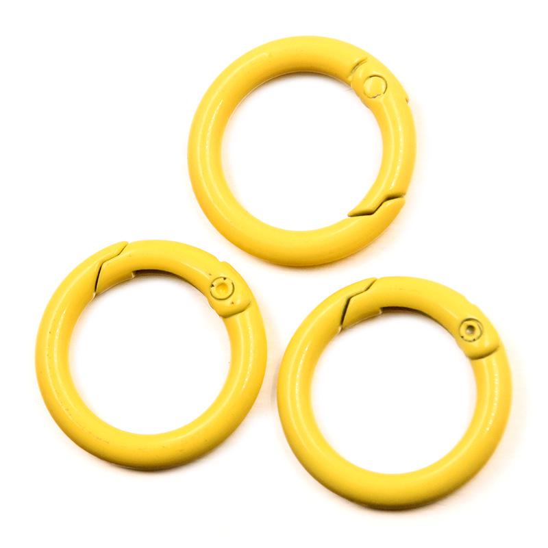23mm DIY Metal Monochrome Spring Ring Keychain - 15 Colors