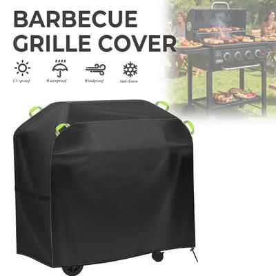 210D Rainproof Outdoor BBQ Cover,Gas Dustproof Oxford Tent Barbecue Cover Waterproof Strips Grill Rack Protective Oven Hood