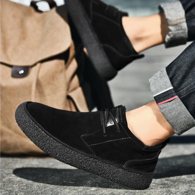 Modă Bărbați Britanici Piele Naturală de Vaca Suedeză Pantofi Casual Toamnă Nou Confortabil Solid Plat Pantofi de Condus Bărbat Botine Oxfords Pantofi