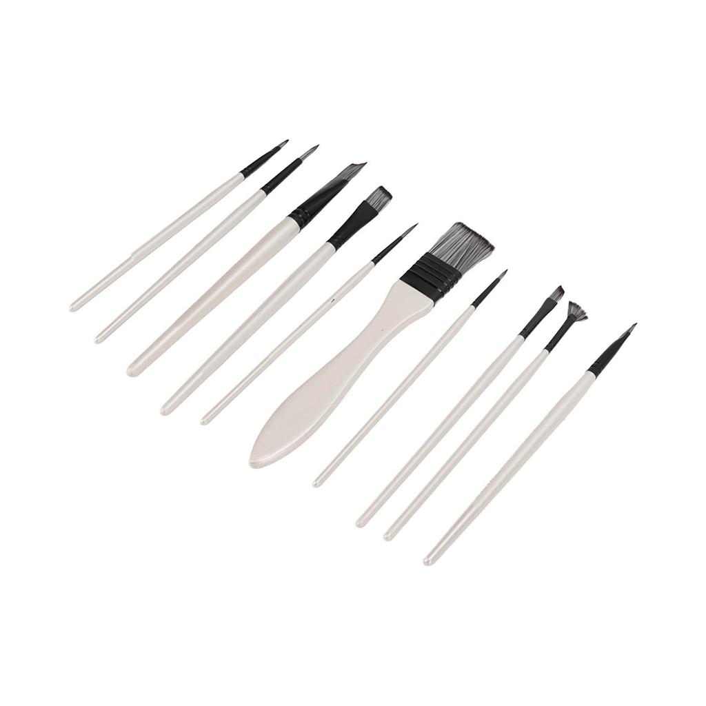 10 STÜCKE Pinselset Mehrere Größen Nylonwolle Solider Holzgriff Aquarellpinsel