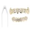 Electroplate Hip Hop False Teeth Set Reusable Unfading Halloween Festival Teeth Decoration Brace