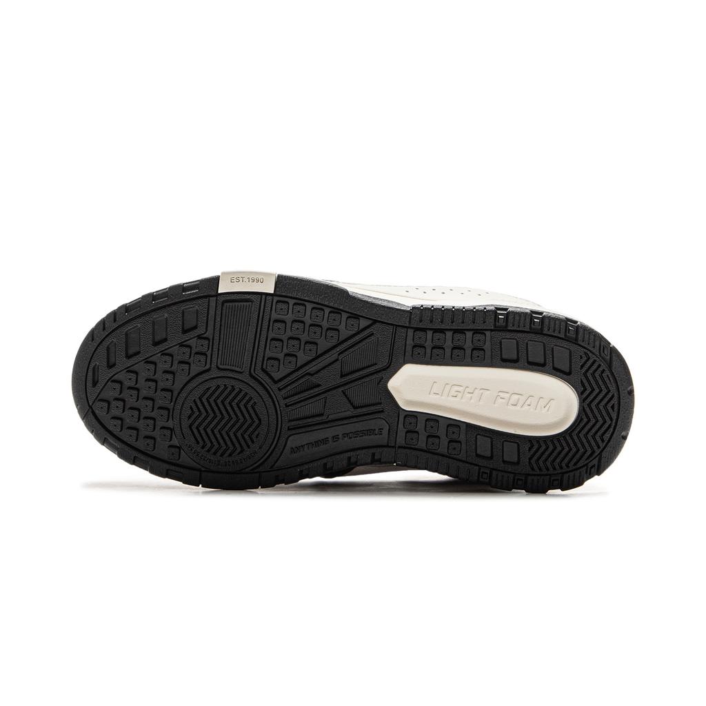 Li Ning Wave MID FLEECE Thermal Slip Resistant And Abrasion Resistant Mid top Skateboard Shoes Women's Black White AGCU160-2