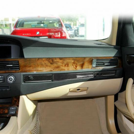 For BMW E60 5 series 2004-2010 Carbon Fiber Co-pilot Water Cup Holder Trim Strip