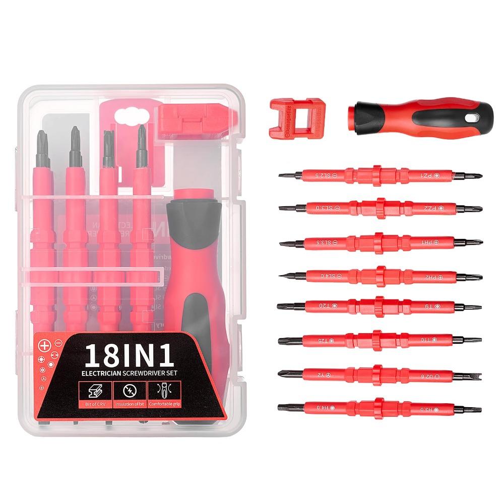 10pcs 18in1 Double-ended Screwdriver Non-Slip Handle Screwdriver Kit Screwdriver Set  Repair Tools