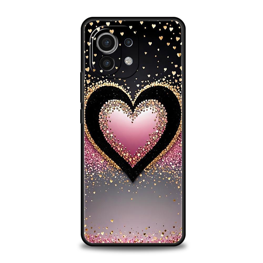 Colored Love Heart Printed Phone Case Cover for Xiaomi Mi 17 15 14 13 12 11 Ultra 15T 14T 13T 12T 11T Pro Lite 5G Soft TPU Shell