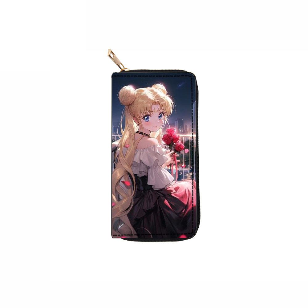 Cartoon Long Zipper Wallet Wallet Clutch Sailor Moon