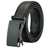 [White Fang] Automatic Buckle Belt, Genuine Leather, Business Casual, Stylish, Cool, Simple, Men's BTA409 (Black)