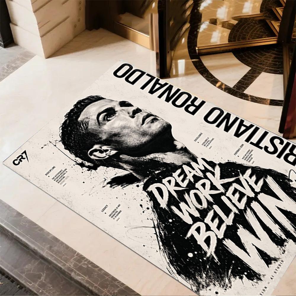 Football Legend Ronaldo Floor Mat Perfect for Outdoor Living Rooms Study Room Hallway Anti-slip Rug Decorate Offices Gift for Festivals