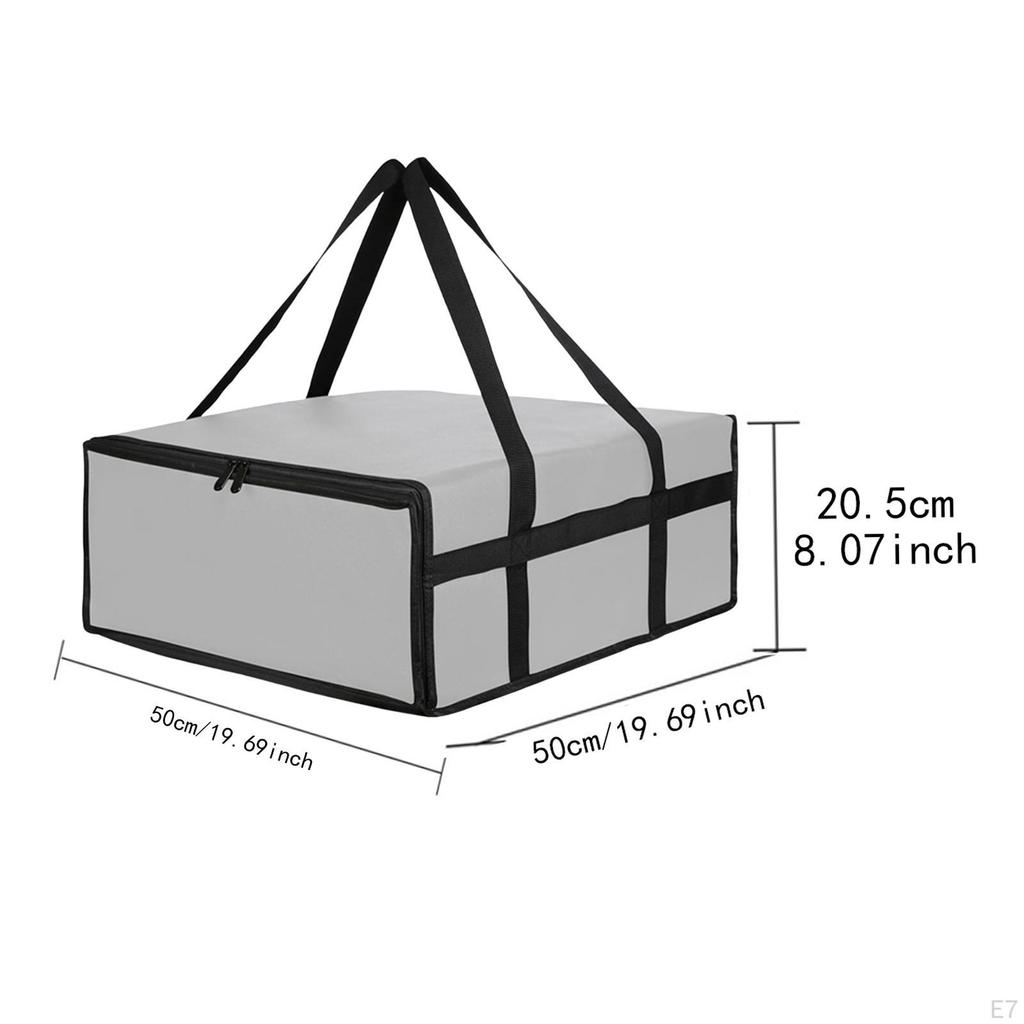 Delivery Pizza Insulation Bag with Double Handles Large Capacity Reusable Fully Insulated for Home