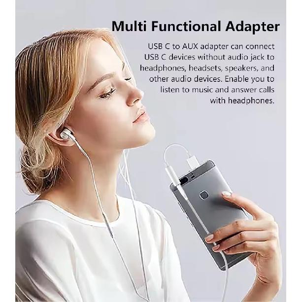 2/4PCS USB-C Type-C to 3.5mm Black Audio earphone adapters USB Type-C to 3.5mm female headphone jack adapter 3