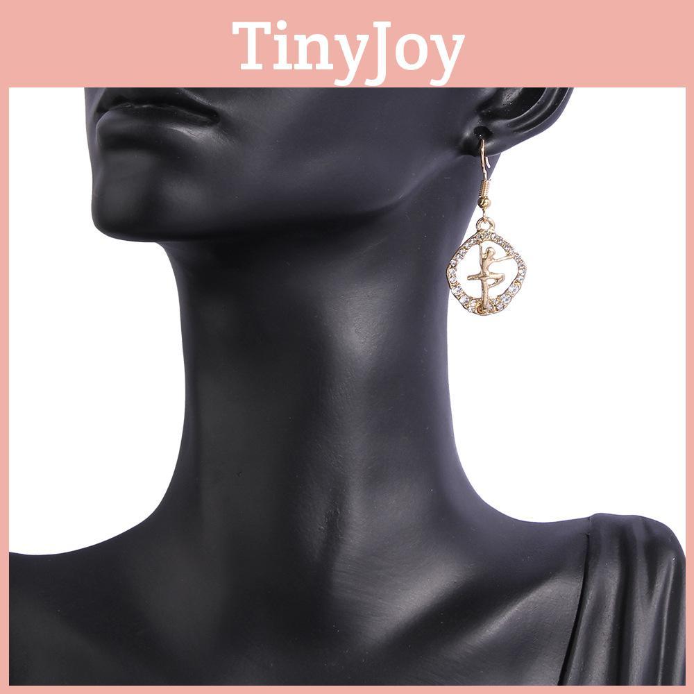 Trend Alloy Fashion Rhinestone Angel Dangle Earrings For Womens Casual Style