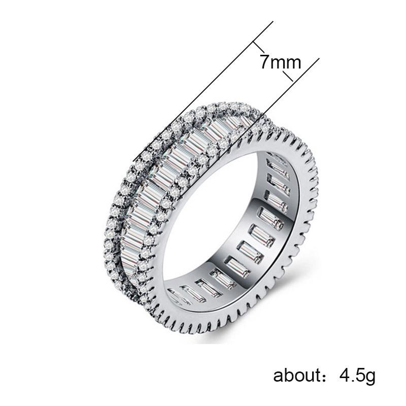 Ring Retro Luxury Ladies Zircon Ring Gold Plated Silver Full Diamond Jewelry