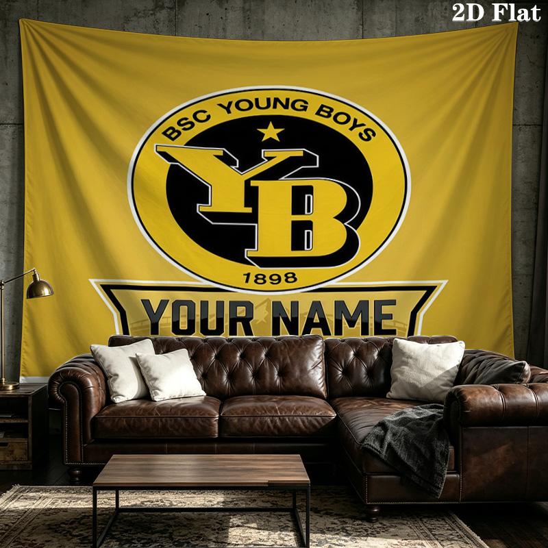 Custom Name BSC Young Boys Printed Tapestry – Wall Hanging for Bedrooms, Dorms, and Home Decor