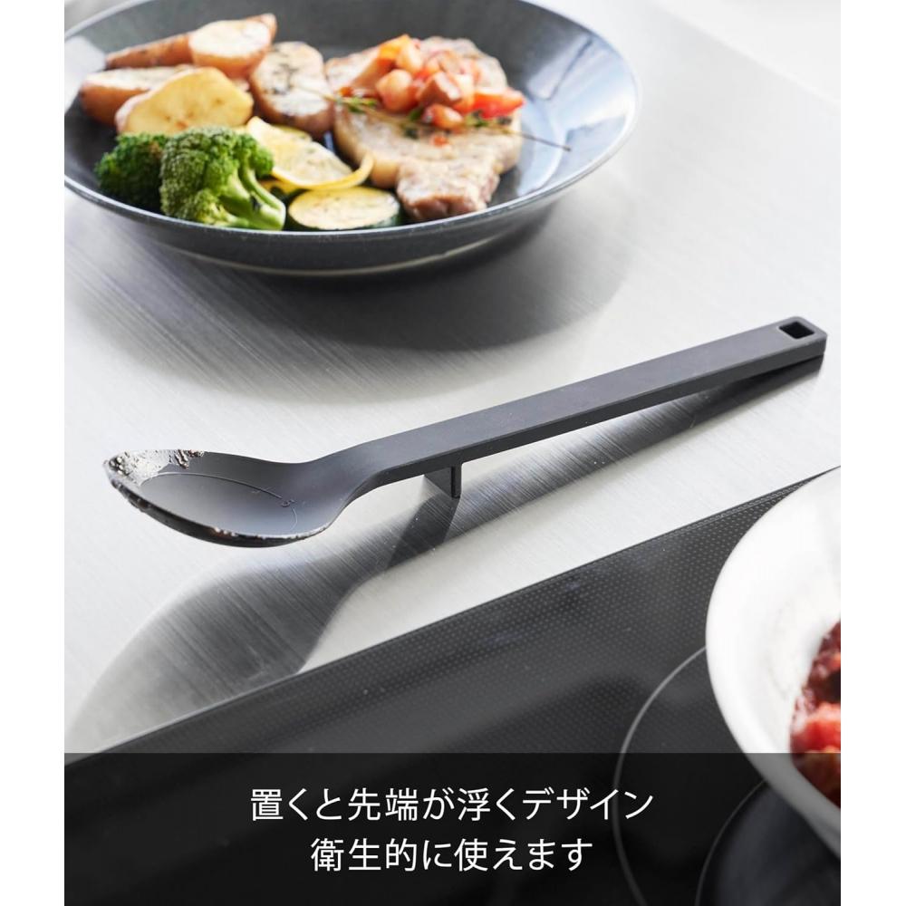Yamazaki Silicone Cooking Spoon S Black W5.5 D2.5 H25cm Tower diShwaSher Safe
