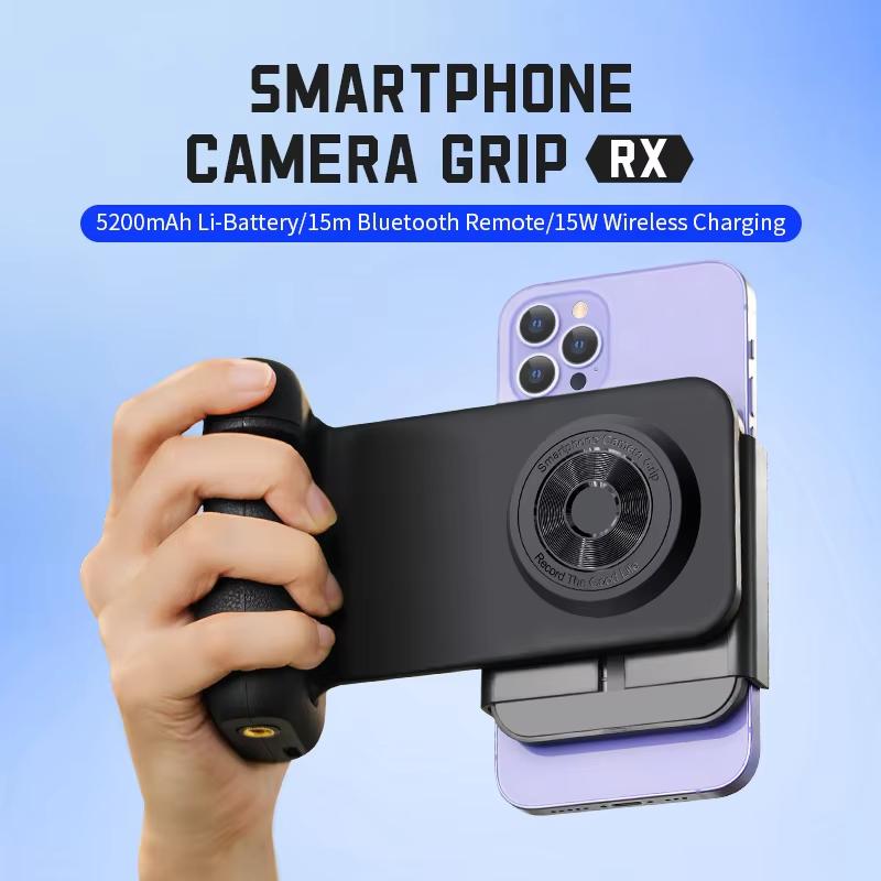 Upgraded Smartphone Camera Shutter Grip Bluetooth Selfie Handle Camera Photo Stabilizer With Fill Light Wireless Charging