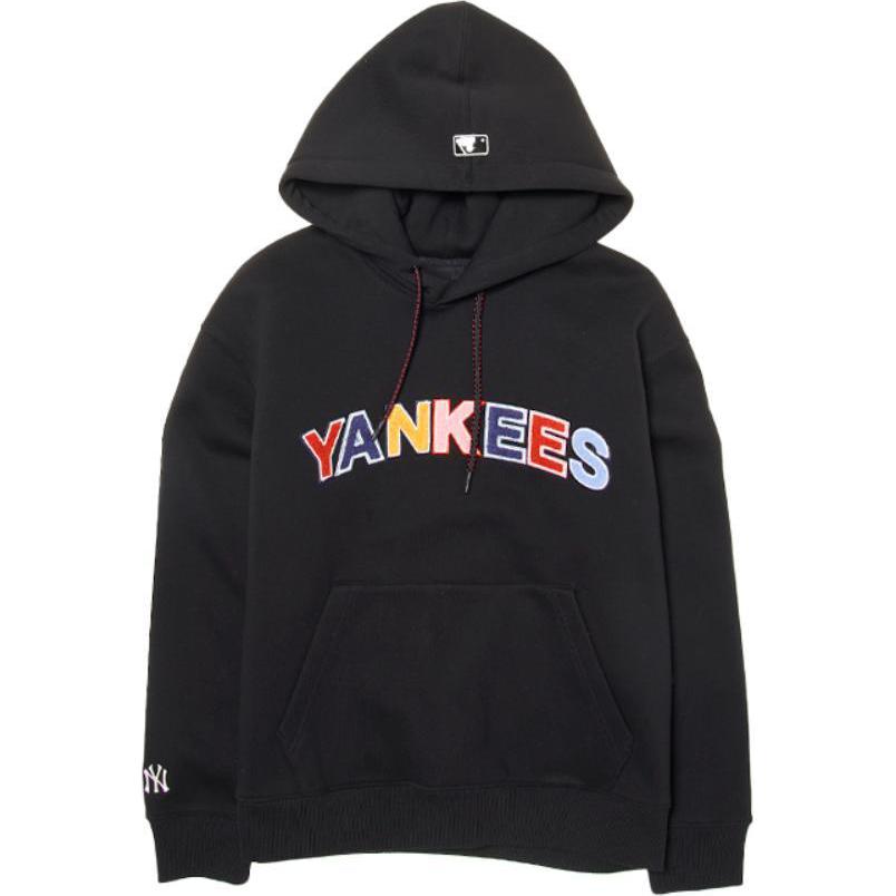 MLB New York Yankees Buchstaben-Print Muster Kordelzug Hoodie Unisex Hoodies Schwarz 3AHDV0746-50BKS XS black