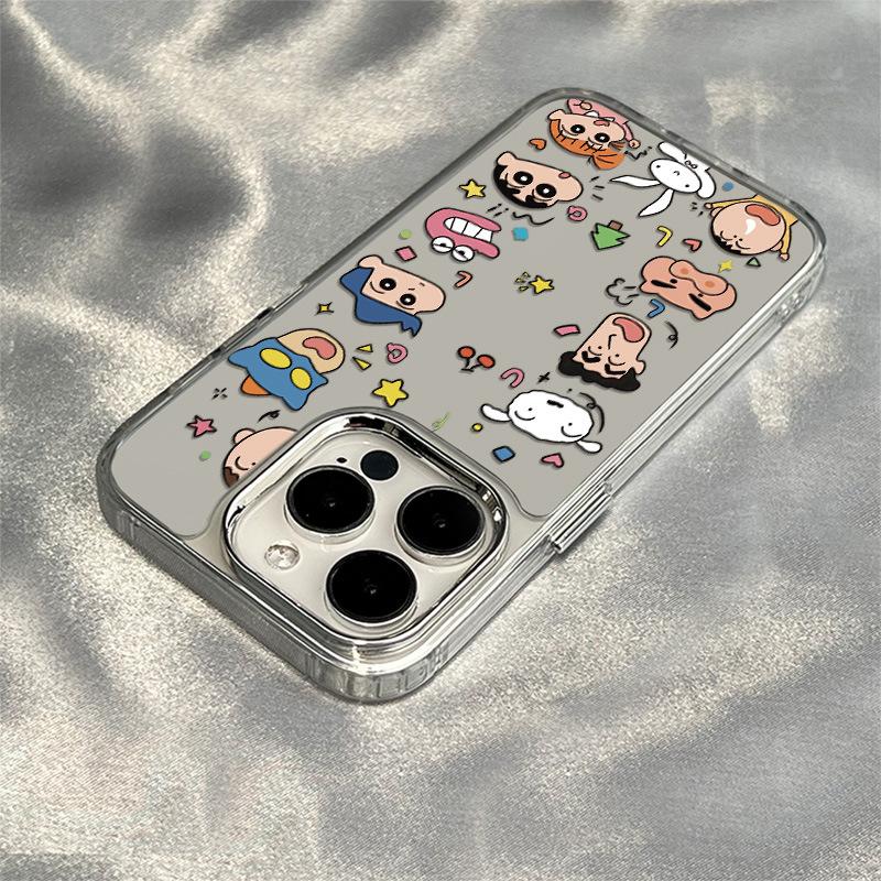 Crayon small new for apple 17promax phone case mirror 16pro fun 14/13/12 cartoon 15