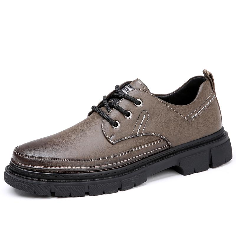 

Модные винтажные классические мужские туфли из натуральной кожи на толстой подошве, повседневная обувь для бизнеса, банкета, офиса, отдыха, универсальные кожаные туфли 44 серый