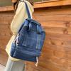 2024 New Denim Schoolbag Women's Fashion Brand Retro Large-capacity Student Backpack Street Canvas Portable