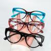 Retro Cat Eye Reading Glasses for Women - Fashionable Color Block Design, Blue Light Blocking, +1.0 To +4.0 Strength