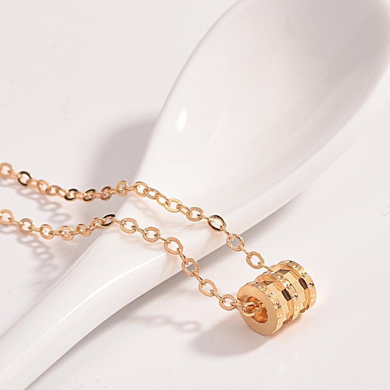 The Same 925 Silver Small Waist Necklace 18K Rose Gold, Light Luxury Cnc Faceted Collarbone Chain