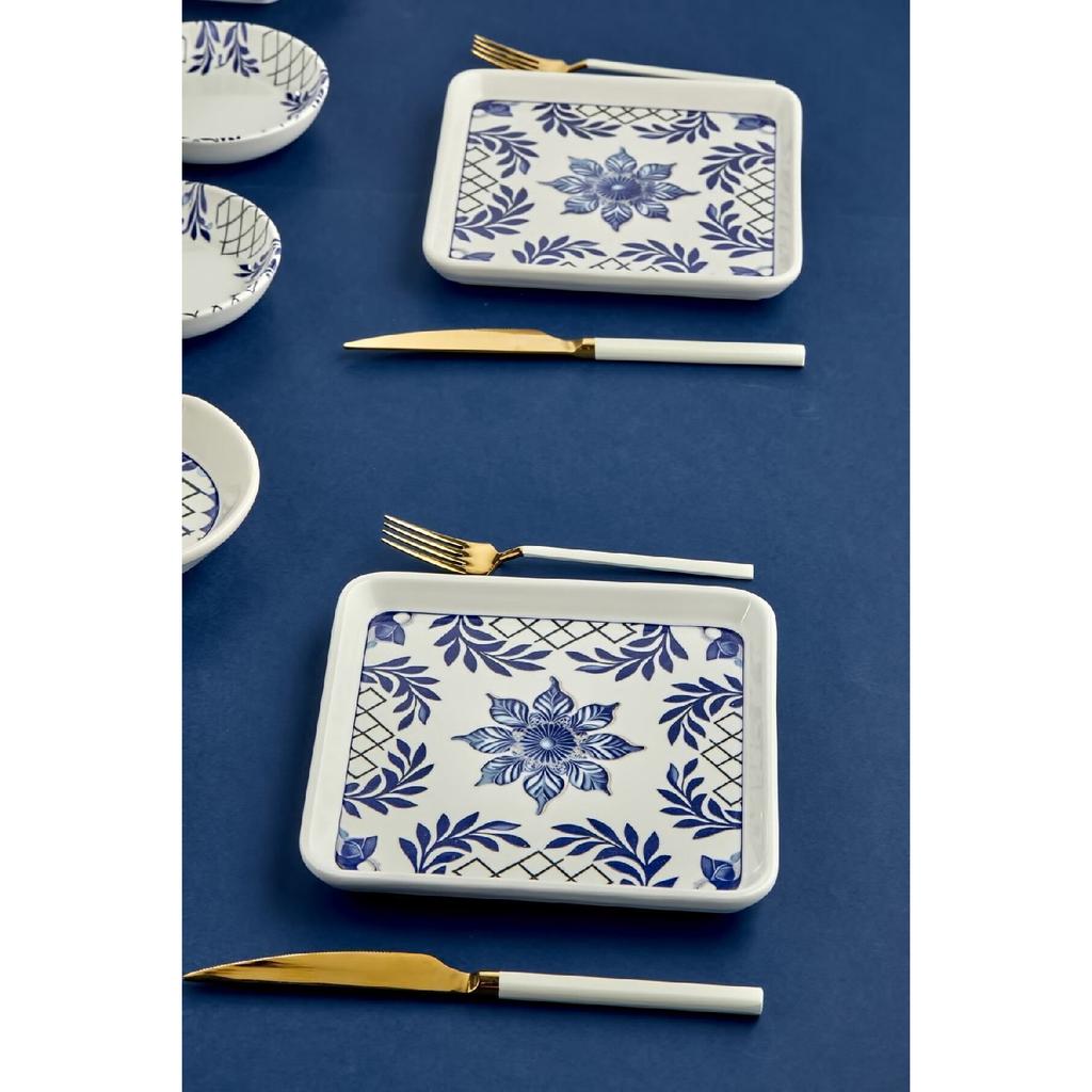 Luxury Ceramic Tile Authentic Clear 14 Piece Breakfast Set For 6 People