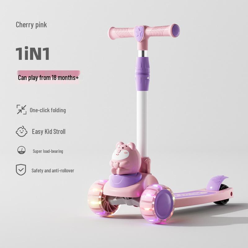 3-in-1 Children's Scooter for Ages 1-10: Sit or Ride for Girls & Boys