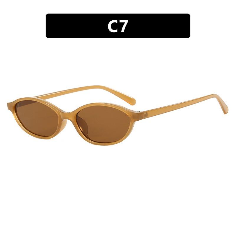 Classic Vintage Oval Sunglasses Women Men Small Frame Simple Trend Sun Glasses Driving Fishing Shade Glasses