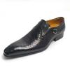 Trend Slip-on Loafers Buckle Style Leather Daily Casual Shoes Men's Rubber Bottom Original Designer Printing Street British
