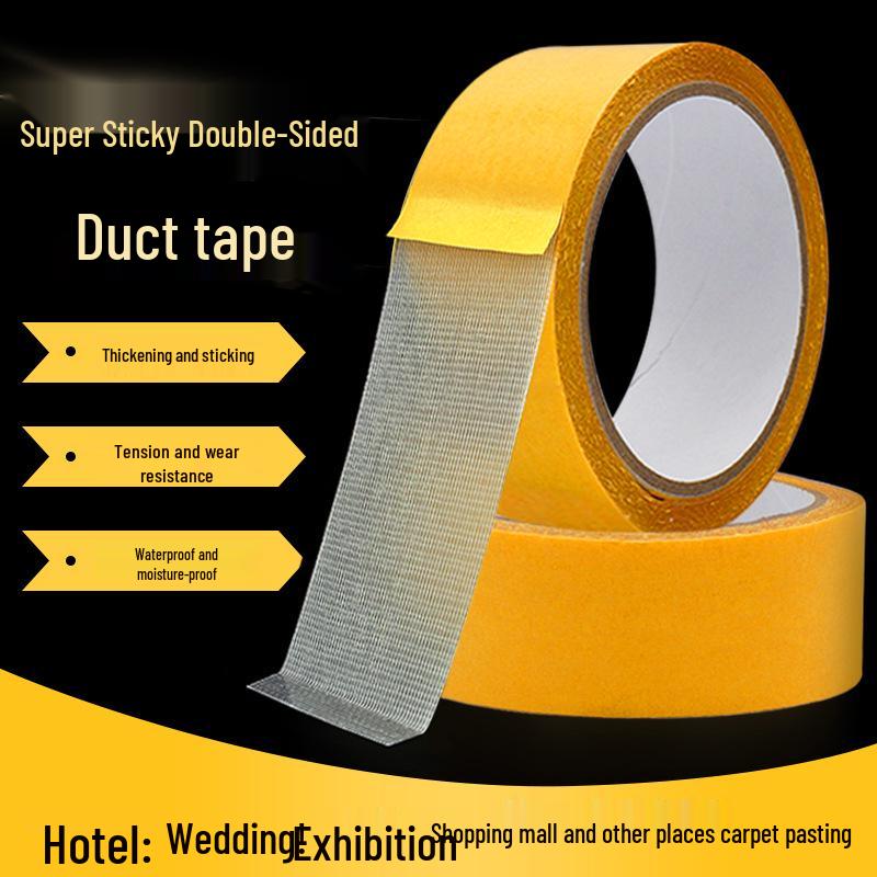 Yellow High-Strength Double-Sided Carpet Tape for Floor Cloths and Exhibitions