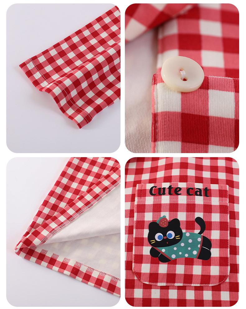 Women's Cute Cartoon Pajamas Set: Pure Cotton, Long Sleeve with Chest Pad, Plus Size, Suitable for Outdoor Wear, Autumn/Winter Cardigan.