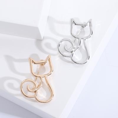 Fashion Creative Jewelry Cute Glossy Kitten Brooch, Versatile Animal Corsage