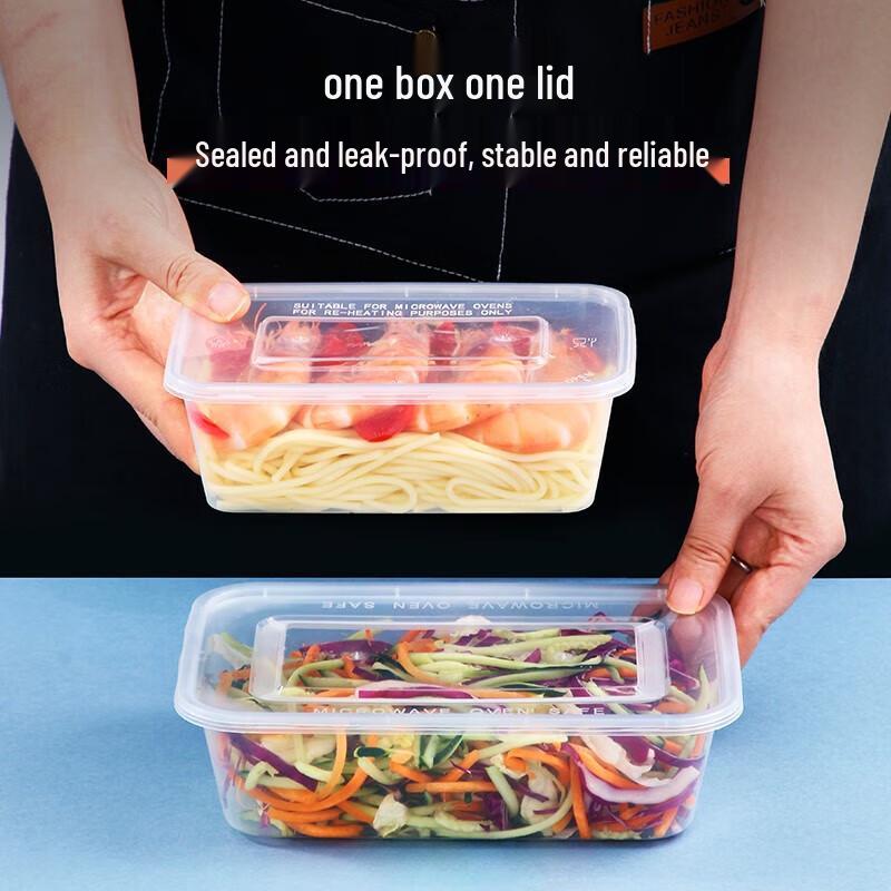 You Ao Disposable Square Lunch Boxes with Lids, 1000ML (50 Count)
