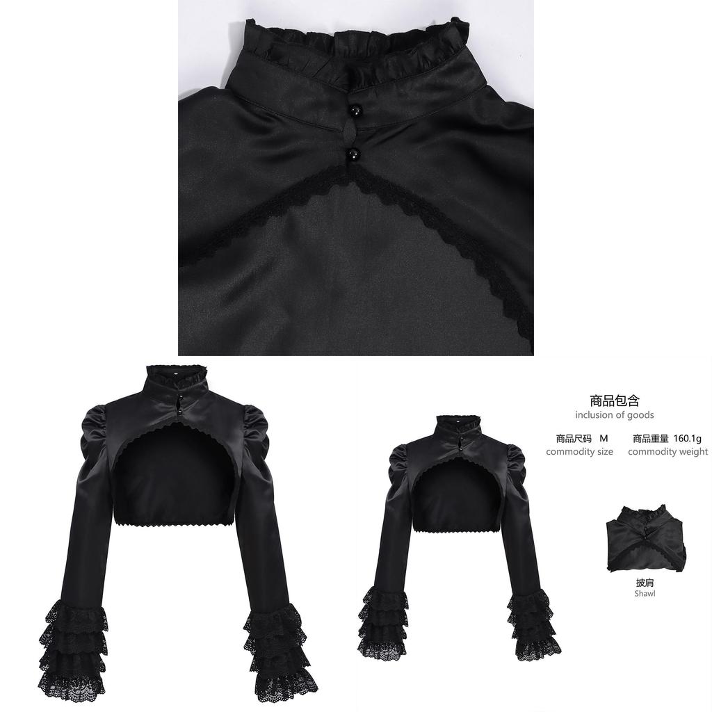 Lolita Gothic Cosplay Shawl With Polyester Fabric For Cosplay Events And Stage Shows