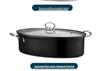 304 Stainless Steel Oval Steamer Pot, 38cm, Large Capacity, Induction Compatible, Multifunctional Steamer Basket for Fish.